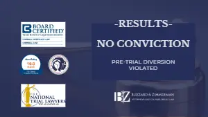 No Conviction after violating pre trial diversion