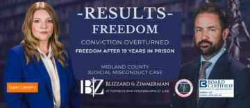 Midland County Texas successful 11.07 writ of habeas corpus- Attrorneys Sarah Durham and Jacob Blizzard