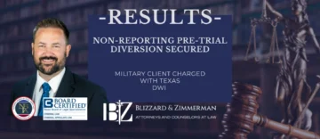Military Client Charged with Texas DWI