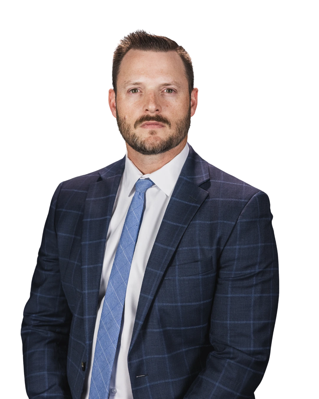 Head-and-shoulders portrait of Matt Zimmerman, Partner at Blizzard & Zimmerman Attorneys in Abilene. He is wearing a dark suit with a light dress-shirt and a subtle tie, his hair neatly styled. He looks confidently into the camera with a calm, approachable expression - reflecting his role helping clients in family law, civil litigation, and probate.